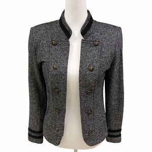 Tommy Hilfiger Black and Gray Double-Breasted Blazer
